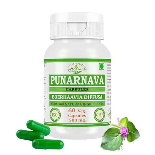 Punarnava Capsules | Supports Kidney Health & Natural Detox | Helps Reduce Water Retention | 60 Veg Capsules