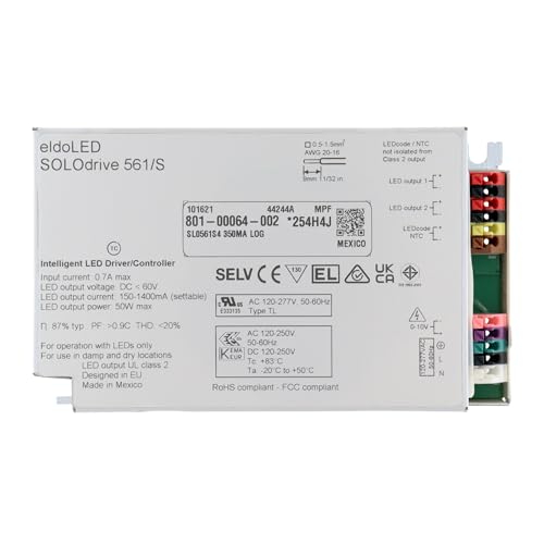 561S SOLOdrive Intelligent LED Driver, 60V, 200-1050mA, 50W, 120-250V