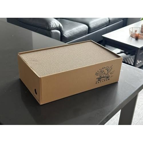 5-Pack Cat Scratcher with Box Reversible Corrugated Cardboard Pads for Indoor Cats, Compact Kitty Lounge, and Play Solution