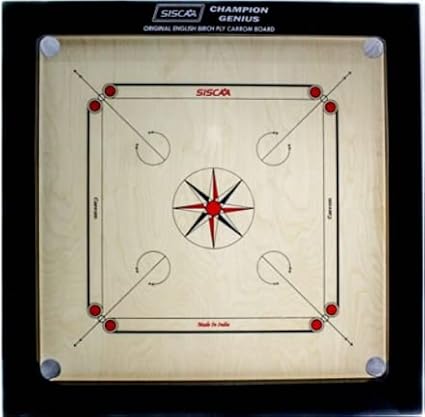 KD SISCAA Carrom Board Genius Indoor Board Game Approved by Carrom Federation of India & Maharashtra Carrom Association (Champion, 20mm)