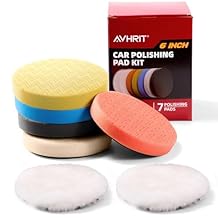 7-PCS Car Detailing Polishing Pad Set: Compatible with 6" Backing Plates, Features Dual Action Sponge Buffing Pads, Ideal for Use with Polishers to Perform Detailing, Waxing and Polishing Work