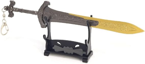 1pc Elden Ring Game peripheral weapons Model Keychain with Display Stand for Anime fans