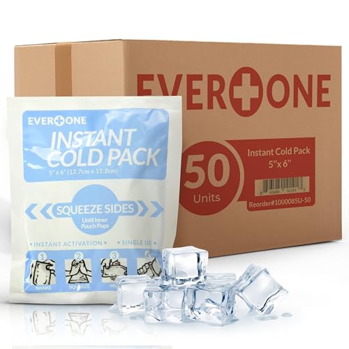 Instant Cold Pack | Disposable Ice Packs Cold Therapy for Injuries, Swelling, Inflammation, Muscle Strains Ideal for First Aid Kits 5x6 Inches, 50 Count