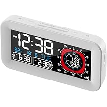 Digital Dual Alarm Clock for Bedroom,Visual Timer Clock for Kids,Dual Display Countdown Stopwatch Timer Dual Alarm Clock, Time Management Station for Homeschooling Teaching Home Kitchen Office (White)
