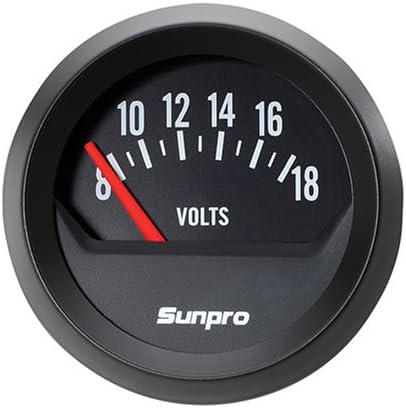 Sunpro CP8215 StyleLine Voltmeter - Black Dial