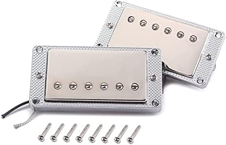 Electric Guitar Pickups Guitar Sealed Humbucker Pickups Set Dual Coil with Metal Frame for Electric Guitar Silver Guitar Pickup Set