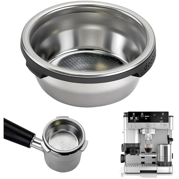 Double Cup Filter Basket Compatible with Ninja Luxe Cafe Accessories ES601 ES701, Stainless Steel Coffee Pressurized Porous Filter, Stainless Steel Coffee Filter for Ninja Espresso Machine