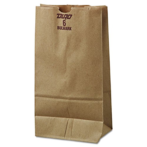General GX6500 #6 Paper Grocery Bag, 50lb Kraft, Extra-Heavy-Duty 6 x 3 58 x 11 116, Case of 500 Bags
