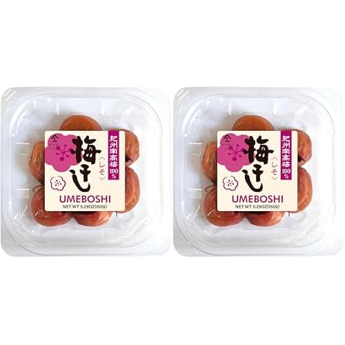 chaganju UMEBOSHI -SHISO HERB BLEND- Using The Premier Brand KISHU NANKO-UME 100%- Low Sodium, No Artificial Sweetener, No Chemical Color Additive 5.29oz Pack of 2