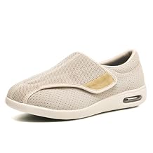 youyun Men's and Women's Diabetic Shoes for Men and Women Extra Wide Width Slip on Walking Shoes for Swollen Feet for Elderly Foot Pain Relief Walking Sneakers with Arch Support 038U