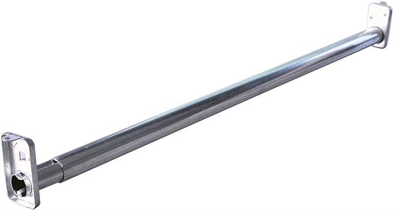 Closet-Pro Adjustable Closet Rod, 30-Inch to 48-Inch, 1-Inch Diameter, Steel Construction, PB0022-30/48, Bright Zinc Finish
