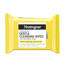 Neutrogena Gentle Facial Cleansing Wipes, Ultra-Soft Micellar Cleansing Wipes for Effortless Cleansing Made Gentle, Fragrance Free Face Wipes for Sensitive Skin, Hypoallergenic, 25 ct