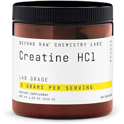 BEYOND RAW Creatine HCl Powder, Science Backed, Lab Grade, Creatine for Women & Men, Muscle Strength, Energy Production, Athletic Performance, Cognitive Support, Cellular Hydration, 60 Servings
