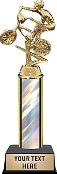 11" BMX Bike Male Trophies - BMX Bike Male Silver Trophy Awards Prime