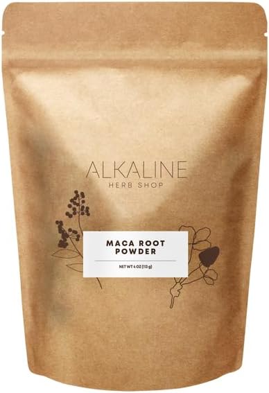 Alkaline Herb Shop Maca Root Powder 4 oz - Organic or Wildcrafted Peruvian Maca (Lepidium Meyenii) - for Smoothies & Drinks - No Fillers, No Additives