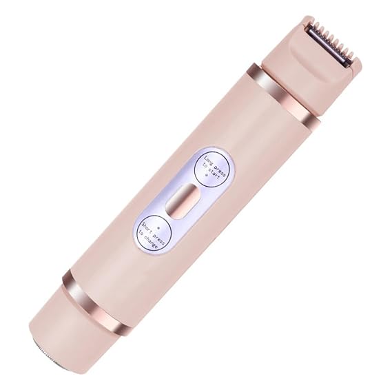 Bikini Trimmer for Women Painless Ladies Hair Removal 2 in 1 Wet & Dry Lady Shaver Pink