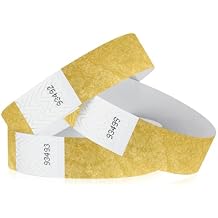 500 WristCo Gold Tyvek Wristbands for Events - Comfortable Tear Resistant Paper Bracelets ID Wrist Bands for Concerts Festivals Admission Party Identification