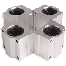 Vktech 4 Pcs SC20UU 20mm Aluminum Linear Motion Ball Bearing Slide Bushing for CNC