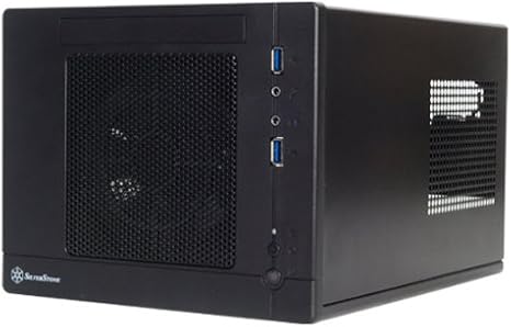Silverstone Tek Plastic/SECC Mini-ITX Computer Case with 2x USB 3.0 Front Ports SFF Cases, Black SG05BB-LITE