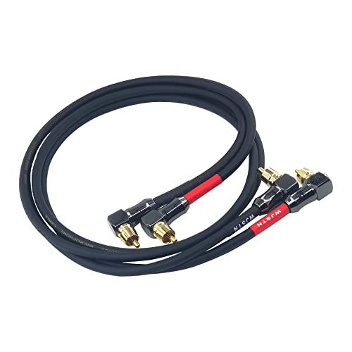 WJSTN-061 Right Angle RCA to Right Angle RCA Cable Male-to-Male RCA Audio Cable 2Pack 2FT