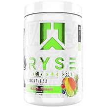 RYSE BCAA EAA Powder - Tropical Snocone - 5g Branched Chain Amino Acids, 3g Essential Aminos, Sugar-Free Electrolytes for Muscle Recovery, Endurance, Hydration and Strength - 30 Servings