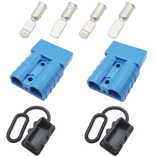 50A Battery Connector, Battery Quick Connect Disconnect Connector Plug Kit, Fits 6-10 AWG Wire, for Car, Motorhome, Caravan, Camper, Boat blue