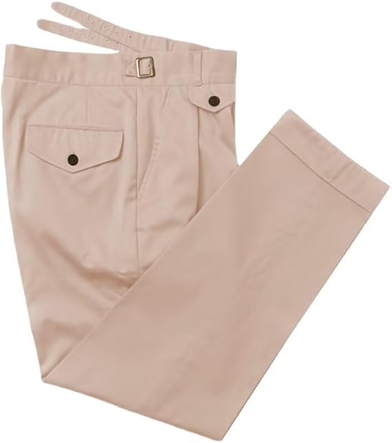 Mens Suit Pants Classic Gurkha Pants Formal Business Stretch Dress Trousers
