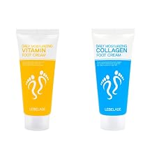 LEBELAGE Daily Foot Care Set (2 Pack) - Collagen & Vitamin Moisturizing Cream for Dry Heels, Hydrating Korean Beauty Skin Treatment for Rough Feet, 100ml each