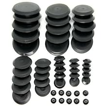 50 Piece Black Plastic Plug Assortment - Auto Body & Sheet Metal Plugs - Hole Plugs - Snap-In Feature - Paintable