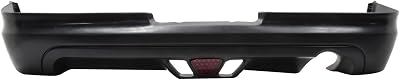 IKON MOTORSPORTS Rear Bumper Lip wLED Brack Light, Compatible With 2002 2003 2004 ACURA RSX, PU Black Lower Spoiler Air Dam Chin Valance Splitter