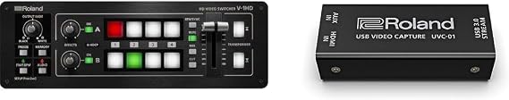 Roland Professional A/V V-1HD HD Video Switcher & UVC-01 USB Video Capture HDMI to USB 3.0 Video Encoder