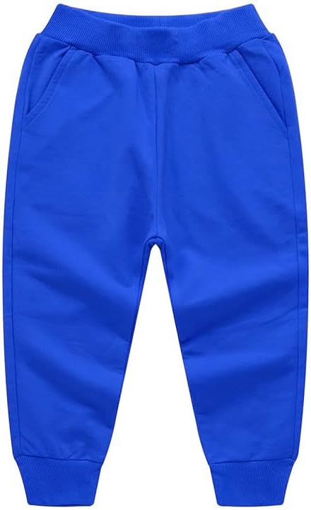 Toddler Boys Cotton Active Jogging Sweatpants Children's Casual Sports Solid Color Elastic Waist Trousers