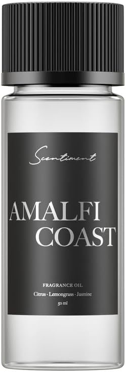 Scentiment Amalfi Coast Diffuser Oil - Premium Hotel Scent with Notes of Citrus, Lemongrass & Jasmine Home Scent, Hotel Fragrance Oil Diffuser Refill - 1.69 fl oz (50 mL)