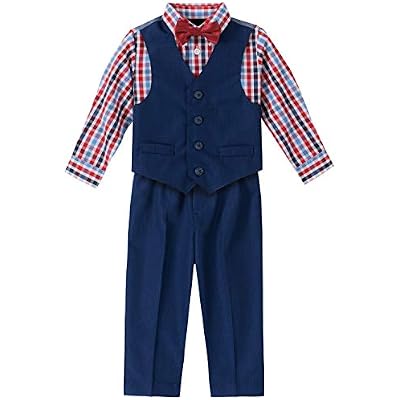 Nautica boys 4 piece Formal Suit Set, Vest, Pants, Collared Dress Shirt, and Tie