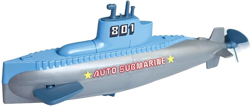Wind-Up Submarine Bath Toy Clockwork Powered Diving Sub, No-Battery Windup Pool & Tub Toy, Safe BPA-Free STEM Gift for Toddlers for Boys & Girls