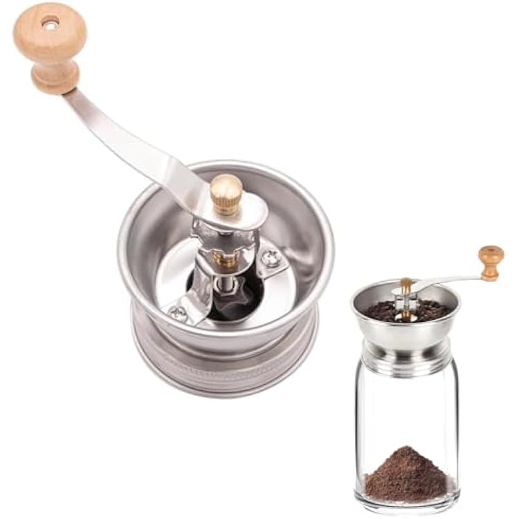 Mason Jar Coffee Grinder, Manual Coffee Grinder Lid Attachment for Regular Mouth Mason Jars, Stainless Steel Mason Jar Lid and Ceramic Burr, Ideal for Camping & Home Barista
