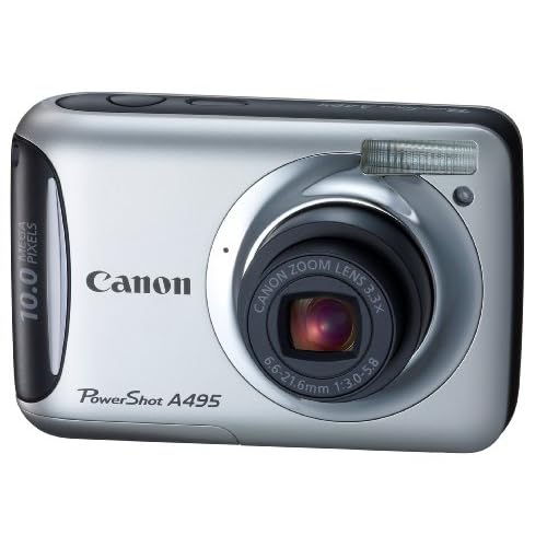 Canon PowerShot A495 10.0 MP Digital Camera with 3.3x Optical Zoom and 2.5-Inch LCD Silver