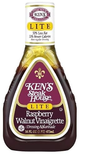 Vending 2 U Ken's Steak House Lite Raspberry Walnut Vinaigrette Dressing & Marinade 16 fl oz, Pack of 6