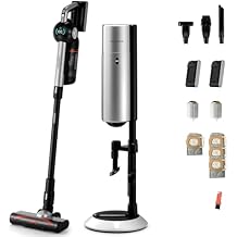 CoreJet 5+ Self-Emptying Stick Vacuum, Cordless Vacuum Cleaner with All-in-One Charging Dock, 2 Removable Batteries, 450W Motor, Dust Detection Light, HEPA Filtration for Hard Floors, Rugs