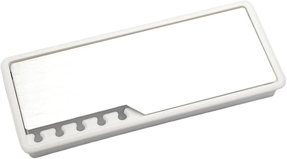 Metal Desk Grommet, Alloy Desk Cable Grommet Rectangular Threading Box with Wire Clip Holder Table Outlet Line Hole Cover Office Furniture Hardware(White)
