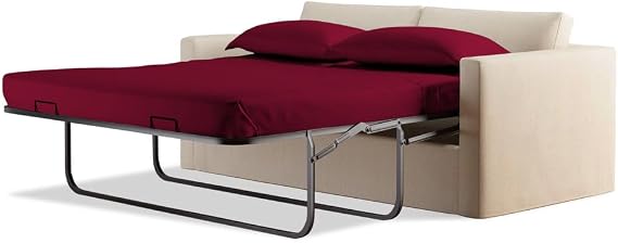 500 Thread Count Sleeper Sofa Bed Sheet Set Pure Egyptian Cotton Twin Sofa (36" x 72") Burgundy Solid Fit Up to 6" Inches Deep Pocket