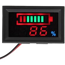 YB27VE Battery Capacity Indicator, Digital LED Battery Capacity Monitor Voltage and Electricity Meters Tester Power Display, Car Battery Capacity Monitor Meter (Acid
