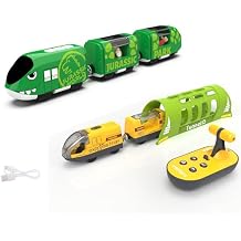 Train Toy Set for Wooden Track, Battery Operated Train with Tunnel Compatible with Thomas, Brio, Chuggington