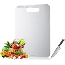 Stainless Steel Cutting Board - Two Sided 304 Stainless Steel Chopping Board, Dishwasher Safe, Large, 17.9x11.8in