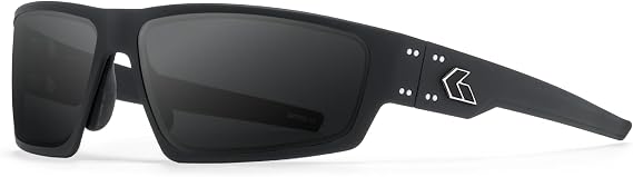 Gatorz Eyewear Warhawk Sunglasses - Black Frame with Silver Logo Smoke Non-Polarized Lens - GZ-15-031