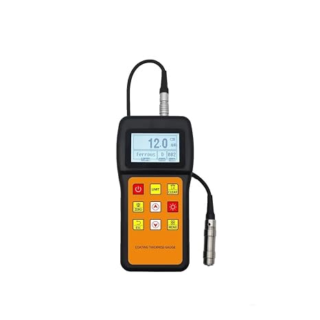 Coating Thickness Gauge, Professional Industrial Paint Thickness Meter with Fe/NFe Probe, Range 0-1250m, Resolution 0.1m