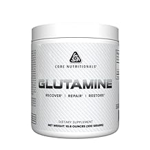 Core Nutritionals Glutamine Amino Acid | Enhance Recovery & Restore L-Glutamine Levels | Immune Support, Muscle Build, Gut Health | 60 Servings (Unflavored)