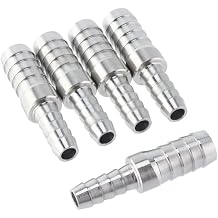LTWFITTING Bar Production Stainless Steel 316 Barb Splicer Mender 3/8" Hose ID x 1/4" Hose ID Fitting Air Water Fuel Boat (Pack of 5)