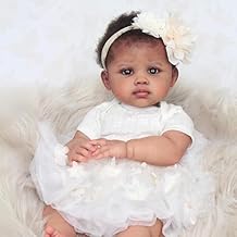 Pinky Reborn 24Inch Realistic Black Reborn Toddler Doll Weighted Cloth Body African American Silicone Newborn Toddler Dolls Looks Real Baby Dolls Child Toys