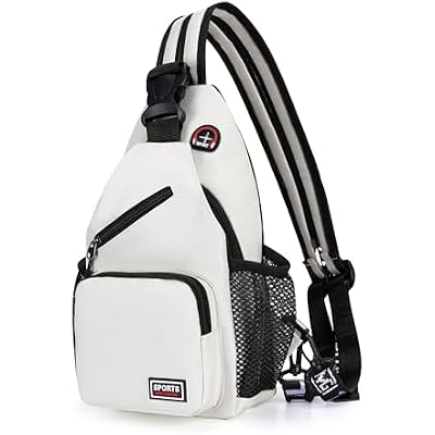 O-TBOST Crossbody Sling Bag Casual Chest Bag for Men Women Lightweight Durable Travel Hiking for Daily Use white, Large